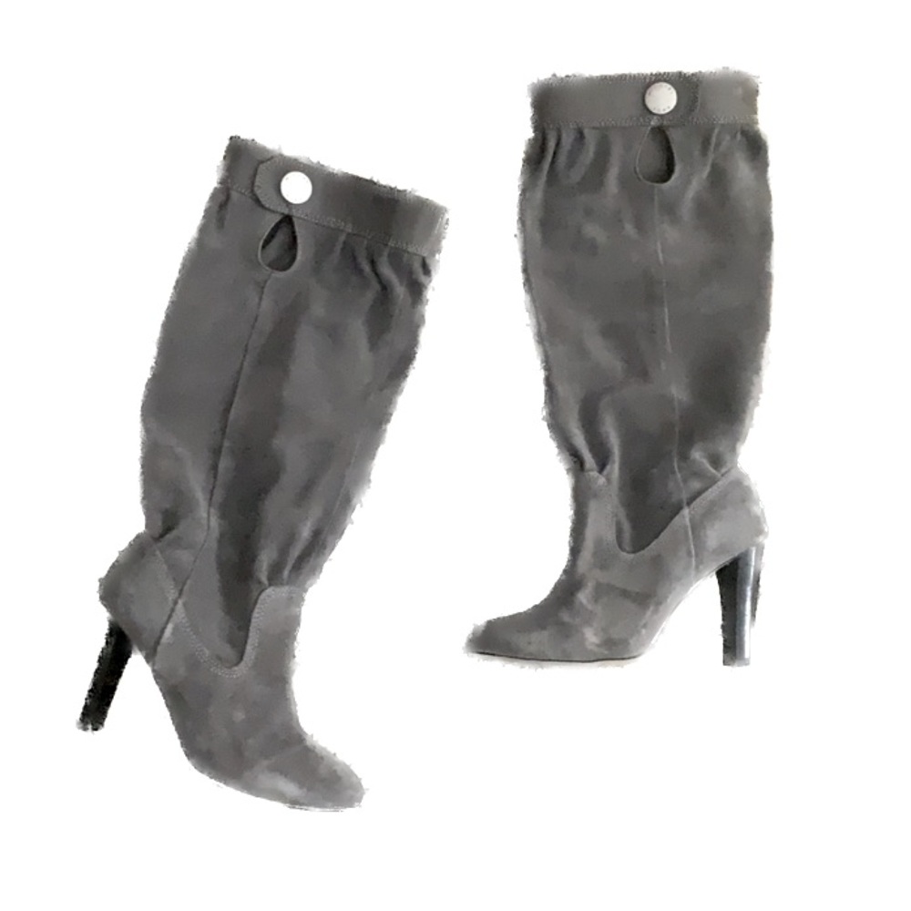 Michael Kors Harness Boots Knee high gray suede leather